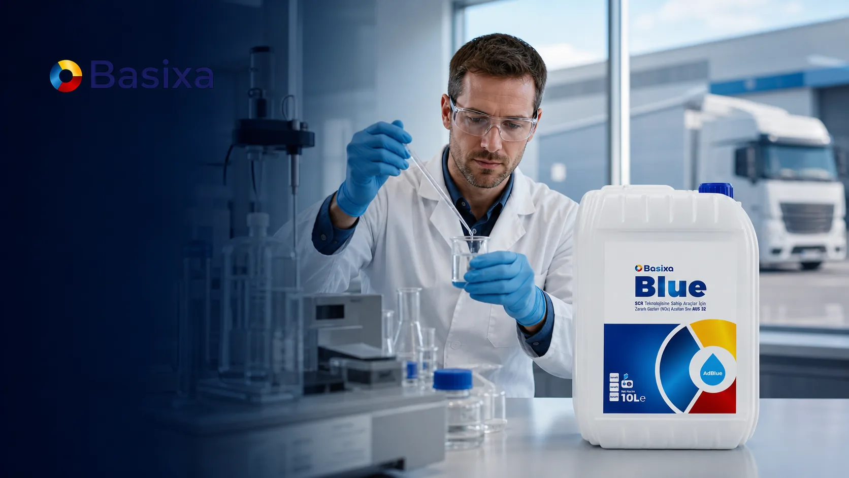 Basixa kalite laboratuvarında AdBlue saflık kontrolü